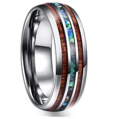 【新品】 [Rockyu] ジュエリー 指輪 メンズ チタン シルバー リング おしゃれ 結婚指輪 婚約指輪 アワビシェル ファッションリング おしゃれ アクセサリー 0