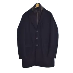 ヘルノ HERNO チェスターコート 中綿ライナー付き 46 紺 ネイビー ☆AA★