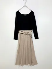 JILL by JILLSTUARTジルバイジルスチュアート 長袖 ニット ワンピース sizeF/黒×ベージュ ■■レディース