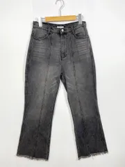 CLASSICAL ELF クラシカルエルフ ce0900004 裾フリンジセミフレア デニムパンツ sizeL/黒 ■■レディース