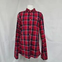 TOMMY JEANS トミー ジーンズ レギュラーフィット レッド CHECK 季節の変わり目 シャツ メンズ95 0909