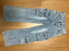 ウォッシュ デニム カーゴ パンツ