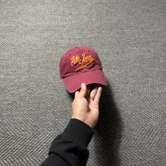 Ralph Lauren(ラルフローレン) ポロジーンズ 刺繍 ロゴ バーガンディ ヴィンテージ ボールキャップ 帽子