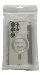 s904【新品未開封】Galaxy S25 Ultra対応 スマホケース マグネット対応 Magnetic ケース スタンド機能付き リング付き 耐衝撃 カメラ保護 カバー シルバー系 ベルト付き 保護ケースのサムネイル