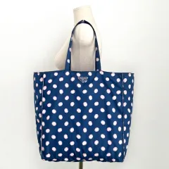 PRADA プラダ ヴィンテージ ポルカドット プレート ロゴ ネイビー ショルダーバッグ