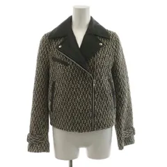 リリーブラウン Lily Brown ライダースジャケット ダブル ツイード 羊革 1 茶 ブラウン LWFJ224051 /AN68 ■BM