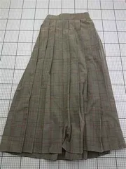 ◇ Θ ボンルシール BONL ECILL グレンチェックプリーツワイドパンツ レディース Fサイズ ベージュ系 E  【1603160015762】