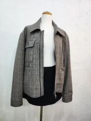 チェック パターン ジップアップ ジャケット