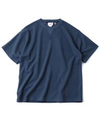 00s Healthknit フェード 半袖スウェット ナス紺 エイジング 古着 
