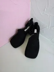 229 （ 230mm ファブリック 黒 ストラップ シューズ