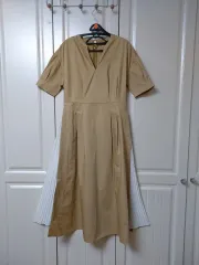 ザラ ロングベージュ ONE PIECE 55-66 横 LINE 白 シフォン