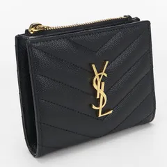 SAINT LAURENT サンローラン バイフォールドウォレット モノグラム 575879 二つ折り財布 カーフ【中古】 レディースのサムネイル