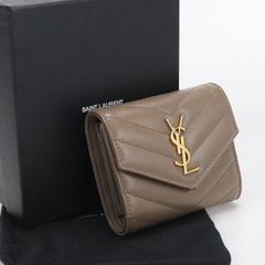 正規品SAINT LAURENT 三つ折り財布 グレー、カーキ - メルカリ