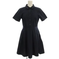 ブルーレーベルクレストブリッジ BLUE LABEL CRESTBRIDGE シャツワンピース 55J21-407-29 半袖 ワンピース ヒザ下 38 ネイビー 紺 /☆G ■BM