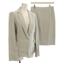 ナラカミーチェ NARA CAMICIE スーツ セットアップ ストライプ スカート ジャケット 1 グレー /☆G ■MU