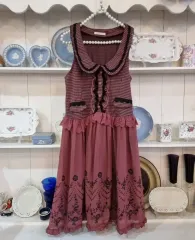 axes femme アンティークローズ チェック & シフォン ONE PIECE