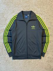 L adidas(アディダス) ADIDAS ヨーロッパ トラックトップス ジャージ グレー 蛍光 ネオン