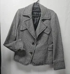 Anne Klein(アンクライン) ウール チェック柄ジャケット 黒 90