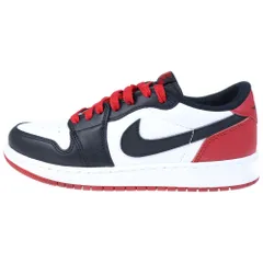 NIKE (ナイキ) GS AIR JORDAN 1 RETRO LOW OG BLACK TOE エアジョーダン1 レトロ ブラックトゥ つま黒 ローカットスニーカー レッド/ホワイト US7Y/25cm CZ0858-106