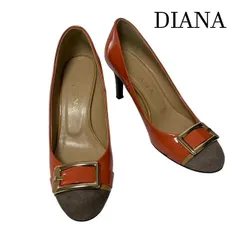 ダイアナ　DIANA 　エナメル×スエード コンビパンプス オレンジ 23cm