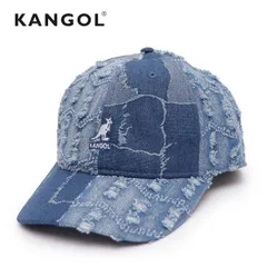 カンゴール【KANGOL】251-069624 DENIM MASHUP BASEBALL ベースボールキャップ サイズ調整可能 帽子 ロゴ ユニセックス ダメージ加工のサムネイル