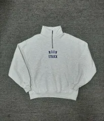 FEPL(ペプル) 兼用 ムーンストラック ハーフジップアップ オーバーサイズ パーカー ホワイトオートミール 裏起毛パーカー