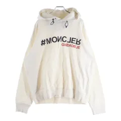 MONCLER (モンクレール) 22AW CAPPUCCIO HOODIE SWEATER ラバーロゴプリントスウェットプルオーバーパーカー フーディー ホワイト H20978G00025