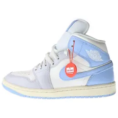 NIKE (ナイキ) WMNS Air Jordan 1 ウィメンズ エアジョーダン1 ミッド サイキックブルー セイル ミッドカットスニーカー ライトブルー US9/26cm BQ6472-402