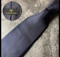 MARIO VALENTINO ネイビー シルク ネクタイ[MSE647]