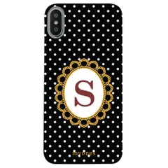 【新品未使用】iPhone13 Pro アイフォン13プロ クリア ハードケース ( 水玉模様  イニシャルS) ブラック ドット 水玉 イニシャル アルファベット