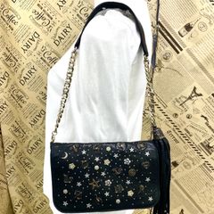 ジミーチュウ ショルダーバッグ チェーン ポシェット 黒 星座スタッズ GC257
