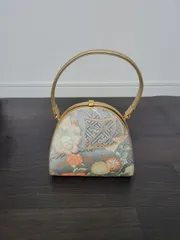 和装用バッグ ハンドバッグ　着物 小紋 訪問着 上品　和装小物　昭和レトロ　ゴールド