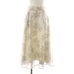 プロポーション ボディドレッシング PROPORTION BODY DRESSING オーガンプリントスカート フレア ロング S 白 ホワイト グレー 花柄 121-3120509 /RR