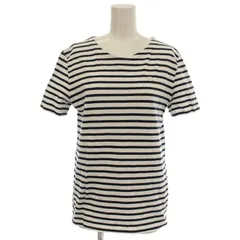 ラコステ LACOSTE Tシャツ 半袖 ボーダー柄 ロゴ カットソー 38 白 ネイビー /☆G