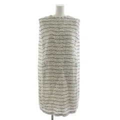 セルフォード CELFORD ワンピース ひざ丈 ノースリーブ ツィード 38 白 ホワイト /RR