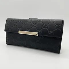 2603-121｜グッチ GGシマ 長財布 レザー ブラック