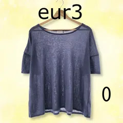 eur3 エウルキューブ トップス シアー カットソー おしゃれ 半袖 レディース ブルー 0のサムネイル