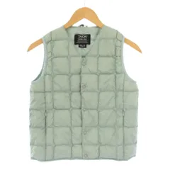 タイオン TAION ダウンベスト Vネック ワンカラー ショート丈 ナイロン 150cm 水色 ライトブルー /BB