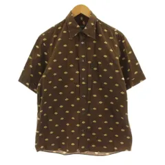 バーバリーブラックレーベル BURBERRY BLACK LABEL カジュアルシャツ 半袖 総柄 2 茶 ブラウン /KU
