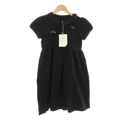 ベベ bebe ワンピース 子ども服（女の子用） 140 黒 半袖 フリル襟 リボン /JP