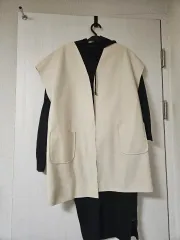 Taupe タープ ノーカラー ロール ベスト