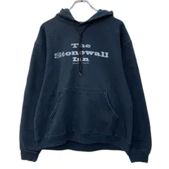 FRUIT OF THELOOM プリントスウェット パーカー M ブラック フルーツオブザルーム プルオーバー フーディー バックプリント 秋物 a803-6410