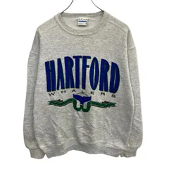 USA製 GEAR プリントスウェット トレーナー M グレー ギア プルオーバー ビッグプリント 裏起毛 ワンポイントロゴ 春秋物 a803-6412