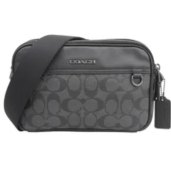【本物保証】 コーチ COACH シグネチャー グラハム クロスボディ C4149 ショルダーバッグ PVC レザー ブラック グレー