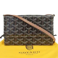 【本物保証】 布袋付 ゴヤール GOYARD ヴァレンヌ ショルダーウォレット ショルダーバッグ ブラック ブラウン PVC レザー 総柄 軽いのサムネイル