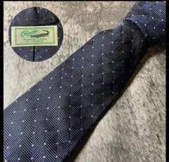 Crocodile ネイビー シルク ネクタイ[MSE659]のサムネイル