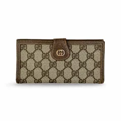 GUCCI グッチ GG 長財布 札入れ ロングウォレット ブラウン ベージュ オールドグッチ ヴィンテージ
