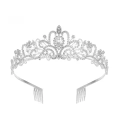 【人気商品】女性の髪飾り ウエディングドレスアクセサリー 写真撮影 結婚式 ページェント 卒業式 誕生日 ティアラ ティアラ 子供＆大人用 パール ヘアアクセサリー 王冠 YINKE