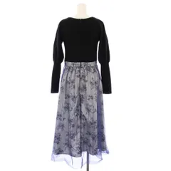 ジルバイジルスチュアート JILL by JILLSTUART ニット切替ワンピース 長袖 ロング S 黒 青 /KH