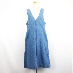 ジーユー GU ジャンパードレス ワンピース デニム ロング丈 XL ブルー ※EKM